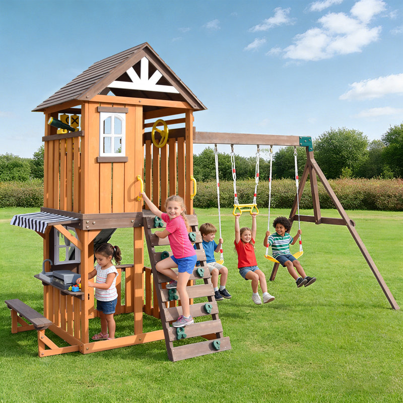 Artist Hand Swing Set with, Brown
