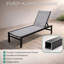 Ensemble de 2 chaises longues d'extérieur Kozyard, structure en aluminium et tissu textilène, chaise longue inclinable réglable pour la piscine, les bains de soleil et la cour arrière grise-9711280