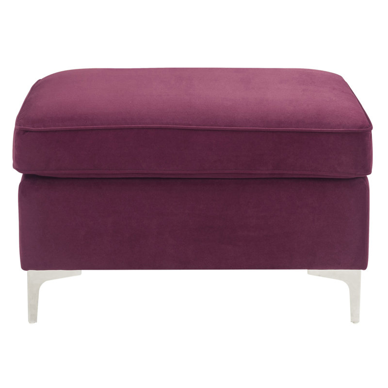 Burgundy Rectangle Ottoman, Burgundy