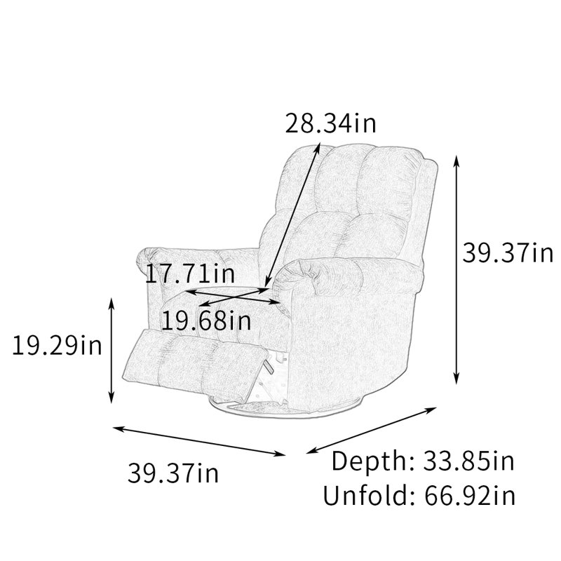 Fauteuil inclinable multifonctionnel rotatif à 360 °, Beige