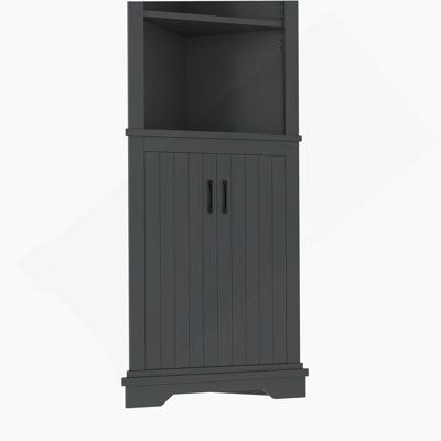 Armoire d'angle polyvalente avec portes convenant au salon, à la salle de bain, à la salle à manger ou à la cuisine, idéale pour optimiser l'espace