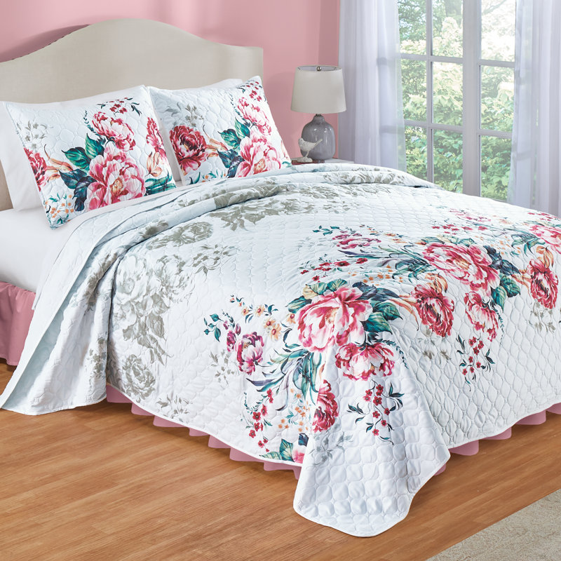Courtepointe surdimensionnée Elegant Roselle, Courtepointe double