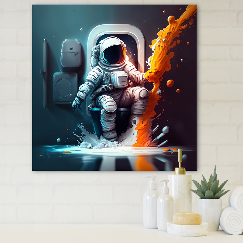 L'astronaute ne pourrait pas le tenir - art mural sur toile Outer Space, H 24 po x l 24 po x P 1 po