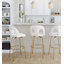 Ensemble de tabouret de bar pivotant contemporain avec revêtement en tissu-1010860615-1012660206