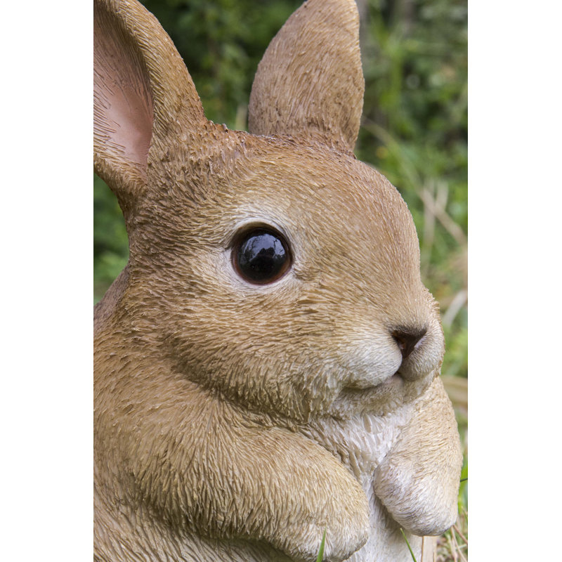 Chubby Brown Polyresin Rabbit Garden Statue