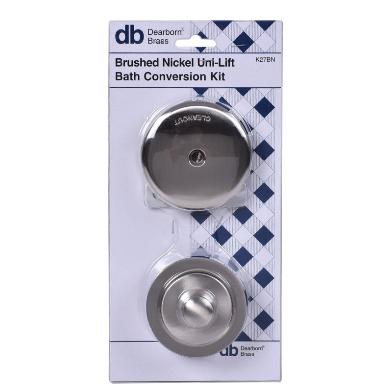 Drain Stopper Tub Drain with Overflow, Brushed Nickel