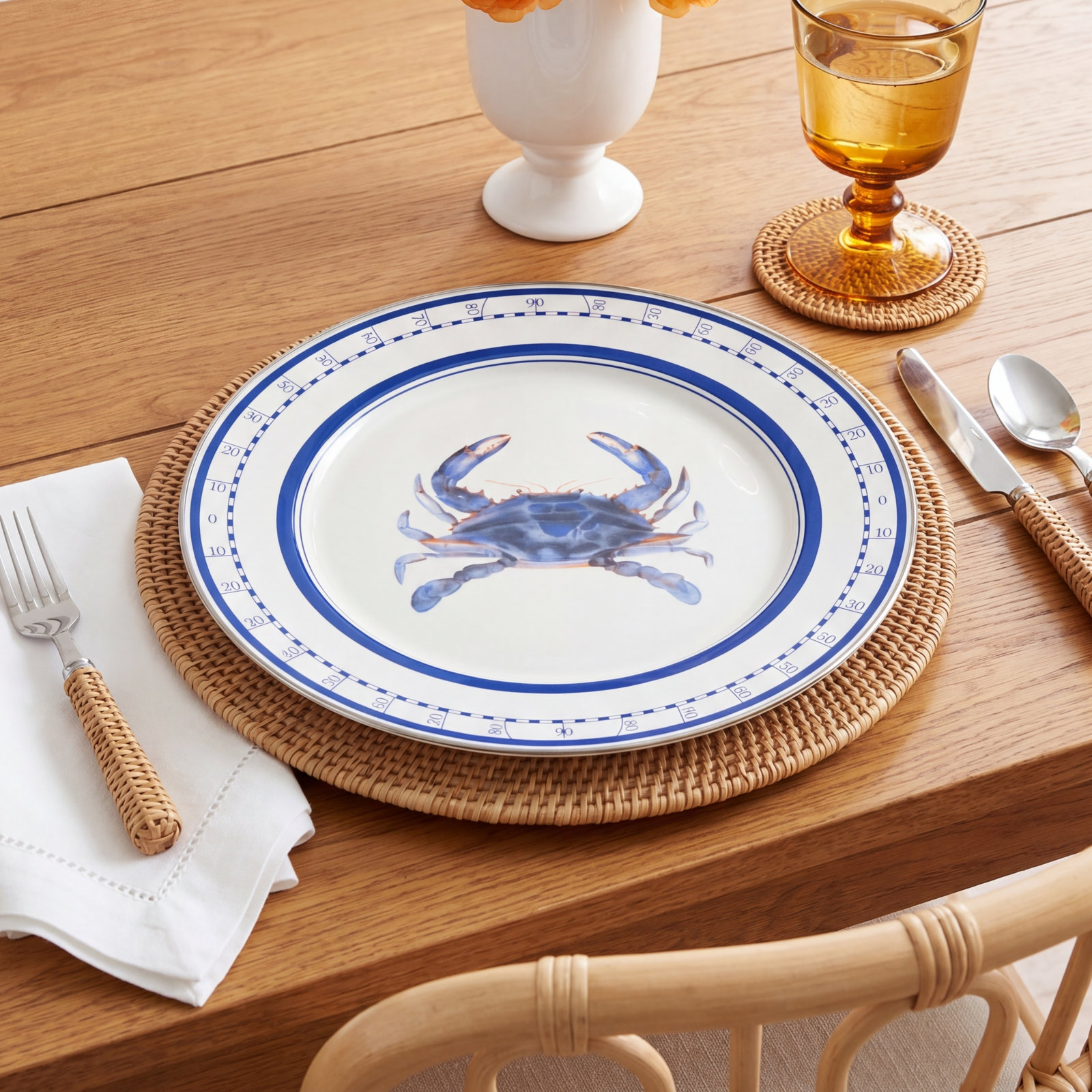 Blue Crab Enamel Charger