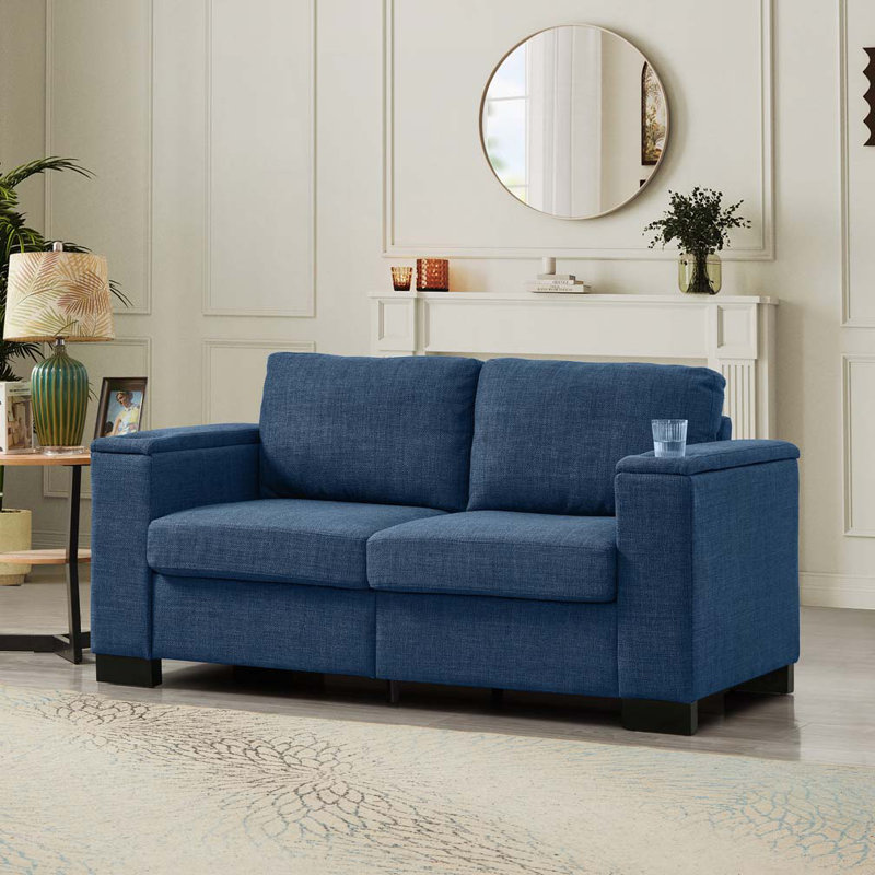 Canapé de salon 93,7 po, Bleu, H 34,6 po x l 93,7 po x P 32,3 po
