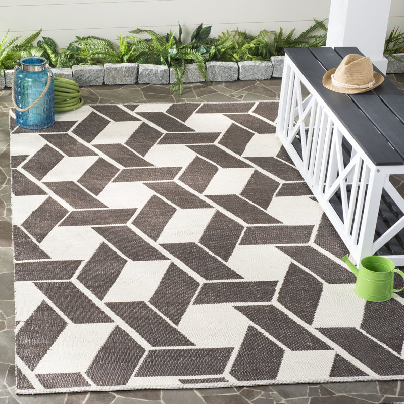 Bram Geometric Hand Woven Area Rug, Rectangle 122 x 183 cm