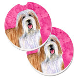 Ceramic Round 2 Piece Car Coaster Set
