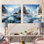 Island - charme de glacier en hiver - ensemble de 2 collages carrés Glacier