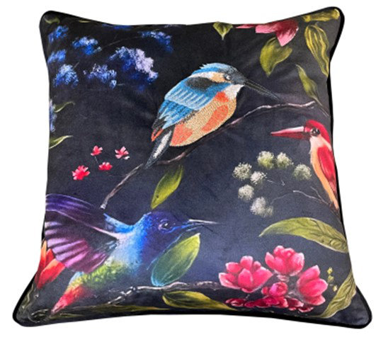 Cleaton Abstract Blue Sqaure Cushion
