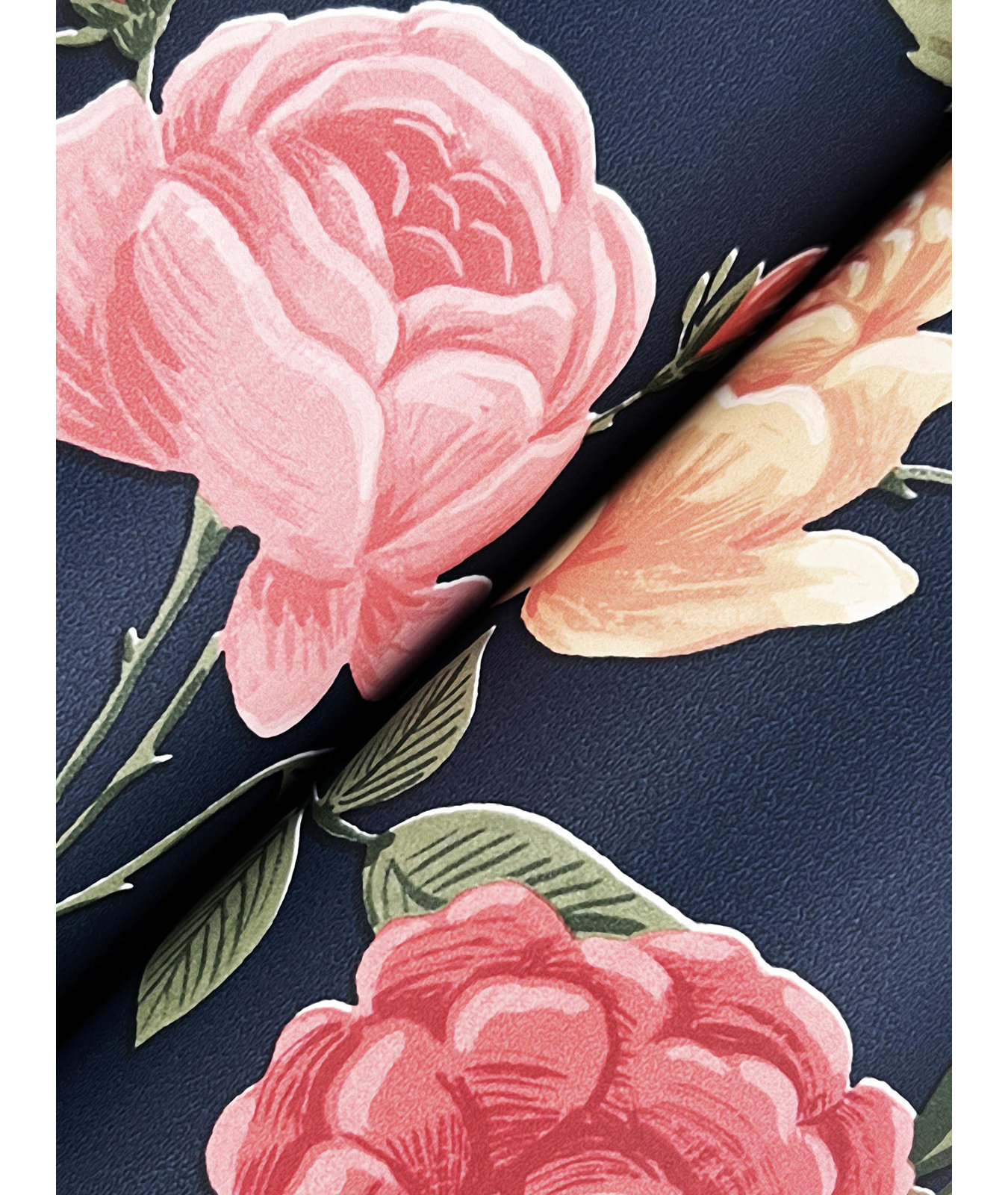 Roses Wallpaper Double Roll, Navy