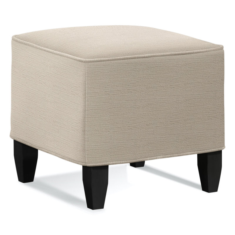 Brooklyn Square Ottoman, Brown Geometric, 0456-33, Antique Black