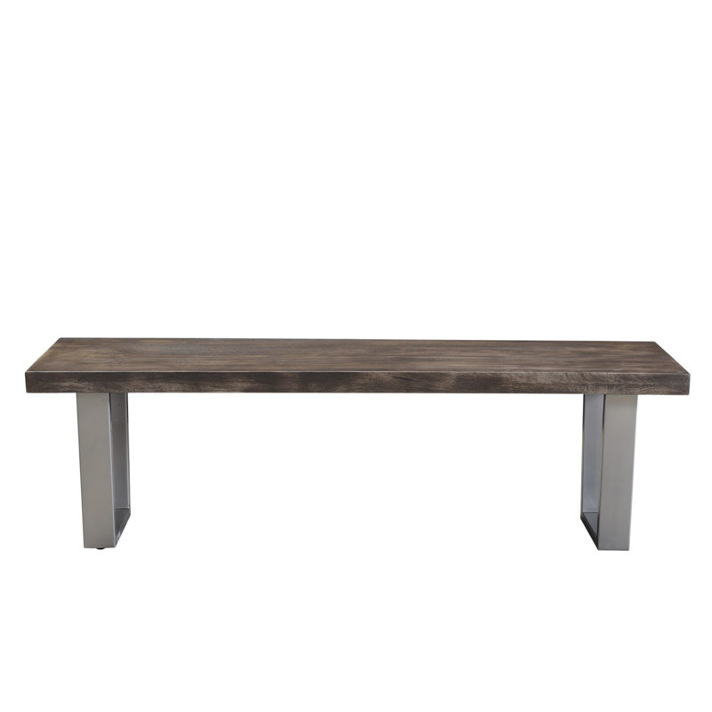 Banc en bois Sikes, Brun / Gris