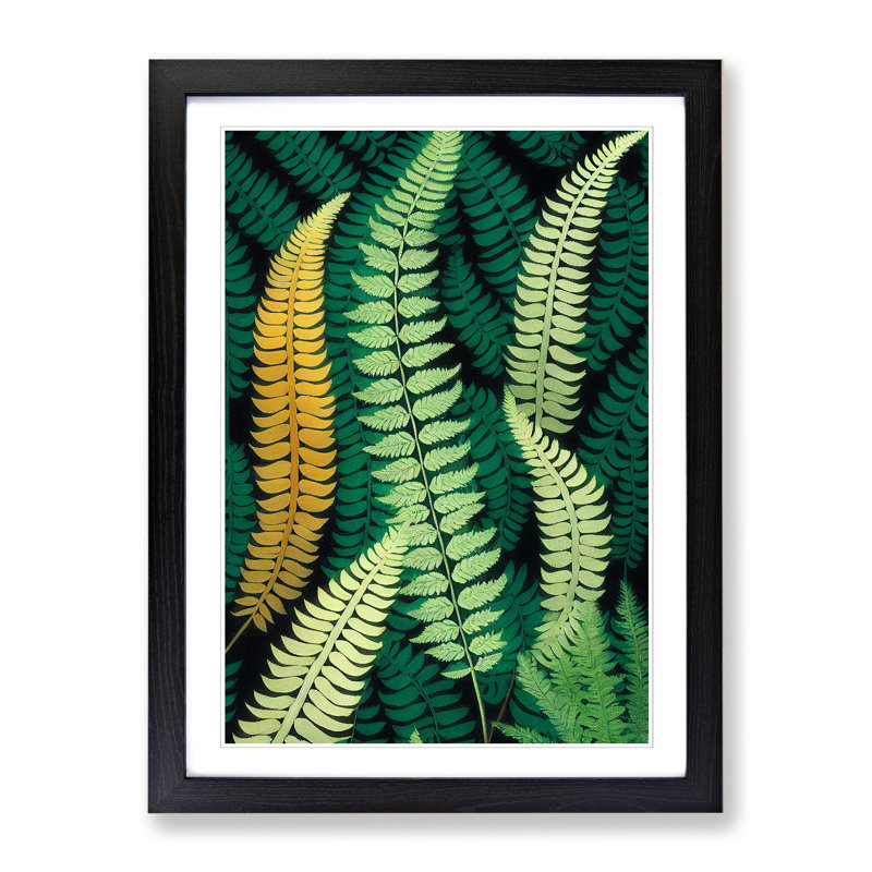 Fern Leaf Layers Vol.4 - Framed Print, 64cm H x 46cm W x 2cm D, Walnut