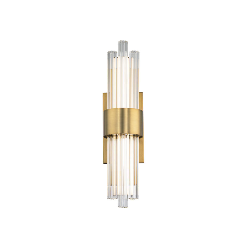 Luzerne 2 - Light Dimmable LED Aged Brass Vanity Light, 18" Height, Aged Brass