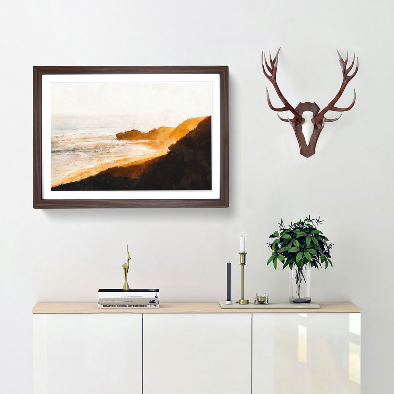Portsea Beach in Australia - Framed Print, 33cm H x 45cm W x 2cm D, Walnut Framed