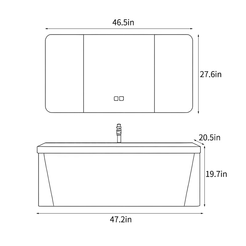 Armoire de salle de bain brune de style chinois