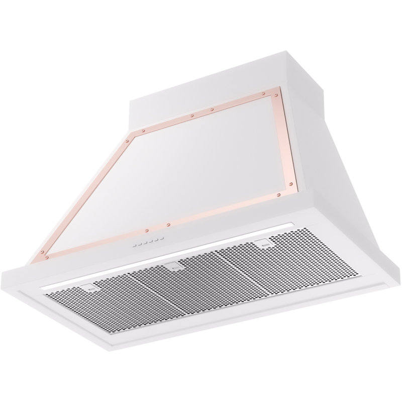 ILVE 36" Nostalgie II Noblesse 600 CFM Ducted Wall Mount Range Hood, White/Copper