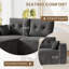 Canapé-lit modulaire surdimensionné de 105 po avec méridienne surdimensionnée et siège profond, sans assemblage requis pour le salon, gris-160195276
