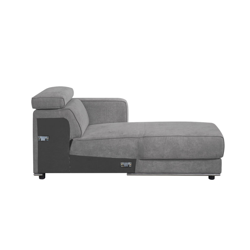 Alwin - Chaise modulaire droite, tissu gris foncé
