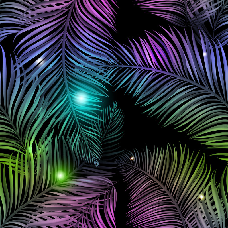 Electric Tropical Glitch by Anna Babich - Wrapped Canvas Print, 30cm H x 30cm W