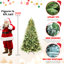 Arbre de Noël de 48 pouces avec 200 lumières blanches chaudes, 636 pointes pleines, construction à charnières, base pour présentoir de Noël 4 pi Ul Pe +, décor festif à soutien solide