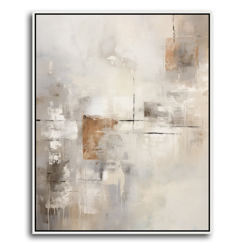 Empress w/Espresso Frame, White, Floater Framed