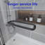 Double porte de douche coulissante, verre trempé ANSI / SGCC de 1/4 po (6 mm), empreinte digitale, conception résistante-118574626