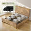 Lit plateforme de style champêtre avec tête de lit haute, station de recharge et 4 paniers de rangement, sommier non requis-698272736-698272743