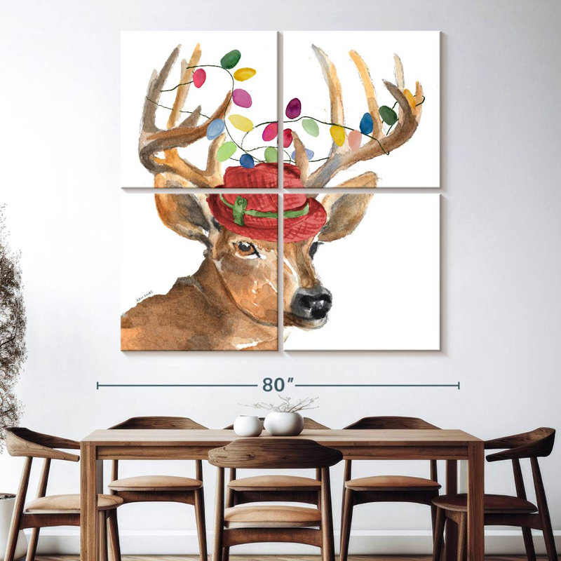 Brampt Christmas Lights Reindeer Hat, 74" H x 74" W