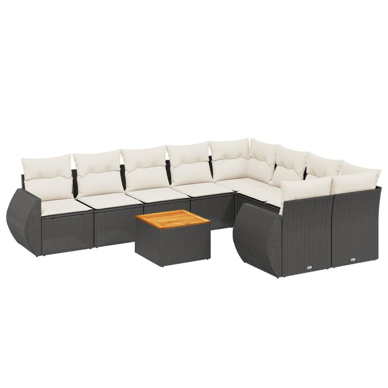 Ensemble de canapé de jardin Vidaxl, Noir