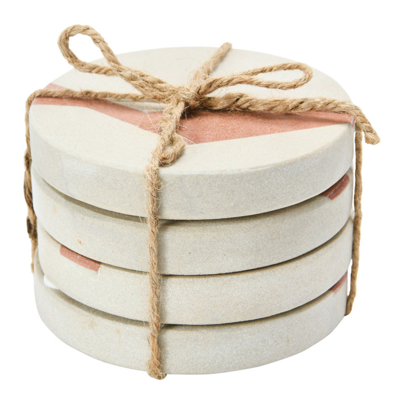 Ensemble de sous-verres Devi, Blanc / rose