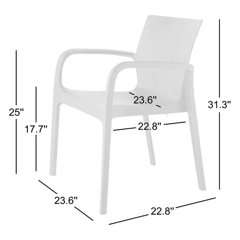 Alissa Resin Stacking Patio Dining Armchair, Red