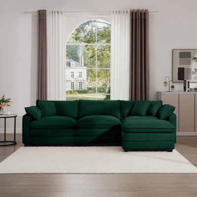 Canapé modulaire à assise profonde et canapé modulaire à 3 places avec repose-pieds