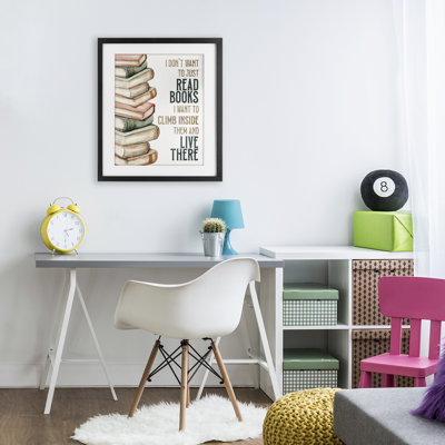 «Climb intérieur livres et vivre là-bas», impression sous verre, conception de Kim Allen