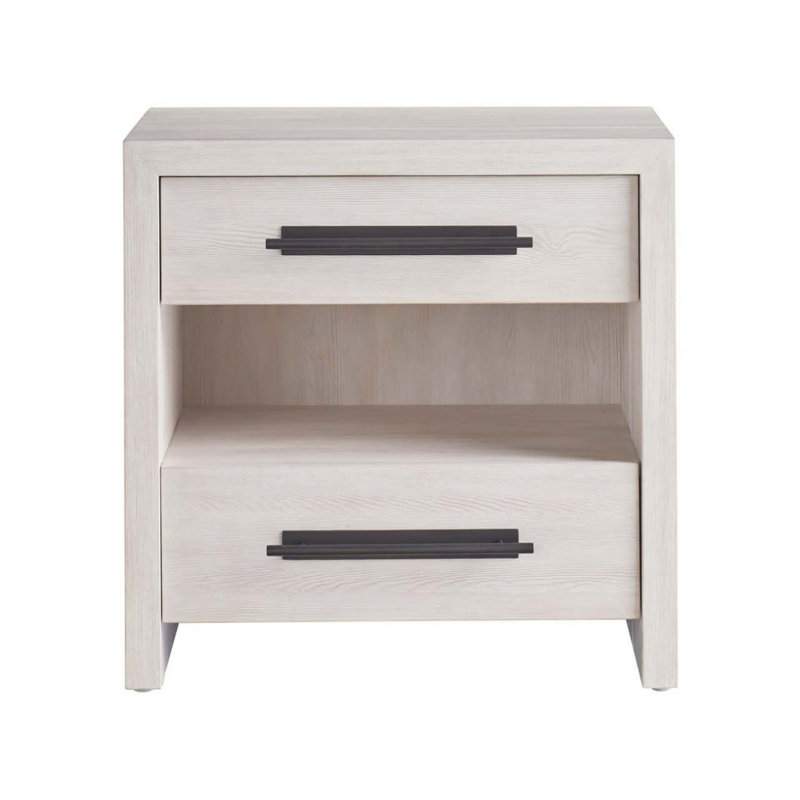 River Rock Two Drawer Nightstand, Ivory