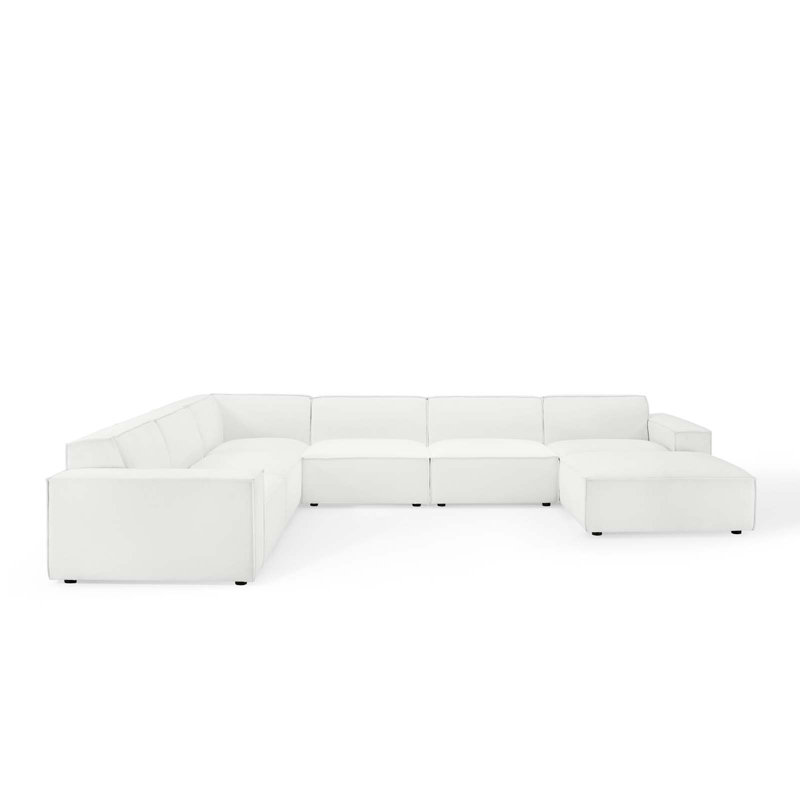Restore 7-Piece Sectional Sofa, White Polyester
