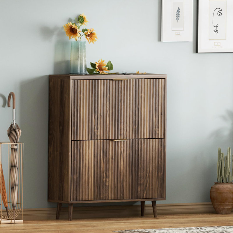 Rangement pour chaussures, rangement autoportant moderne, Marron foncé