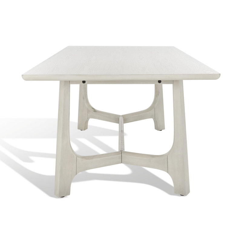 Burk 76" White Wash Trestle Dining Table