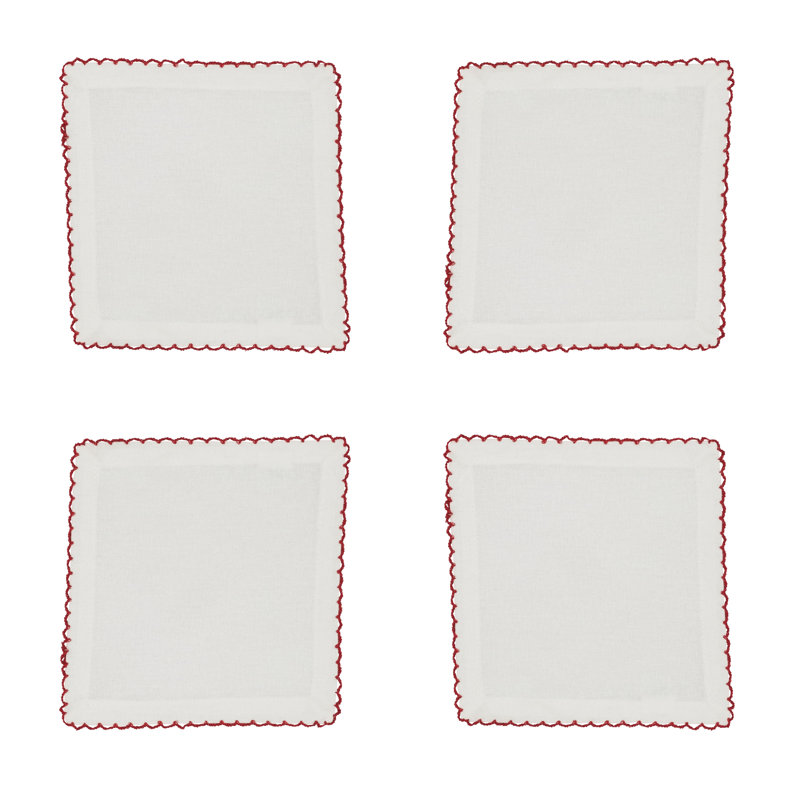 Serviette de table en coton 20 po Vessie, Rouge, 6 po x 6 po