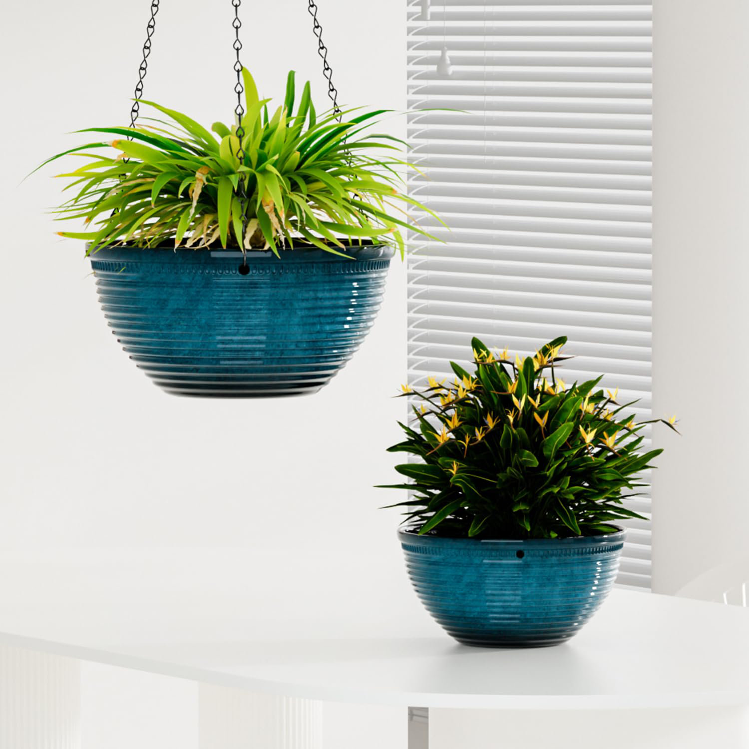 Latitude Run® 2 Pack Hanging Planters For Indoor Outdoor Plants, 10 ...