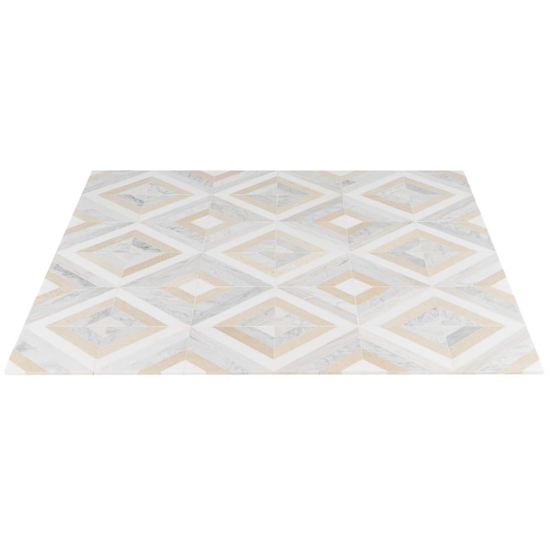 Bowery 8x8 Chevron Polished Marble Mosaic Tile