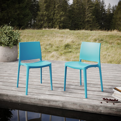 Auni Plastic Outdoor Stacking Dining Side Chair
