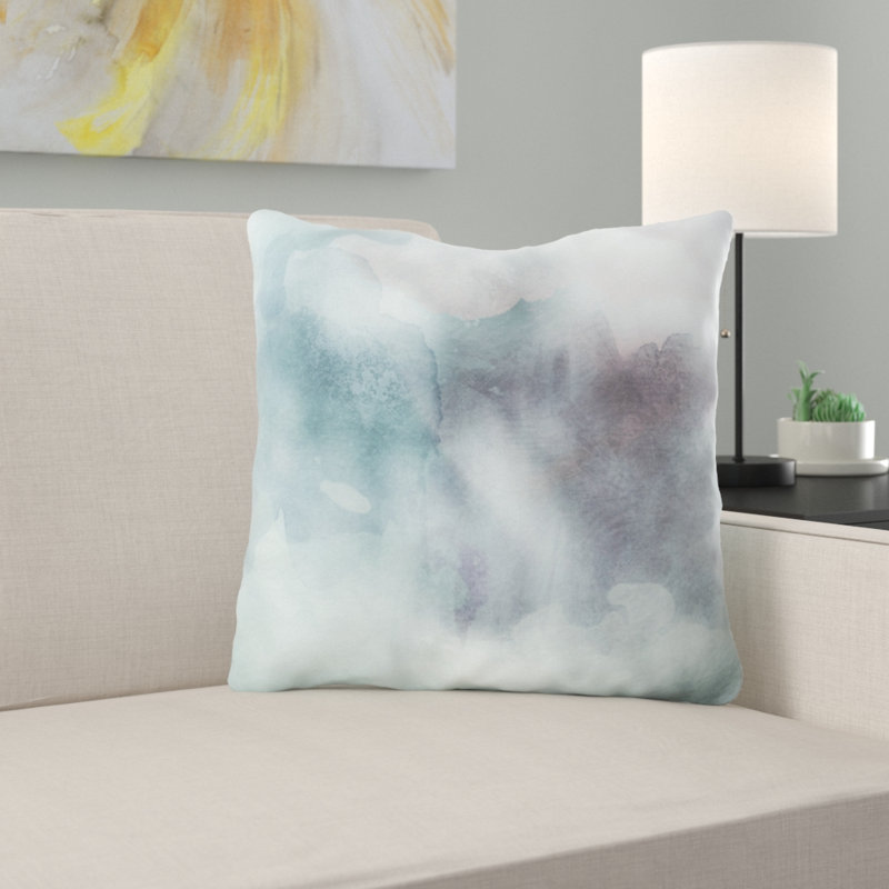 Coussin décoratif aquarelle Rhoden, Débit normal, Microsuède, Intérieur