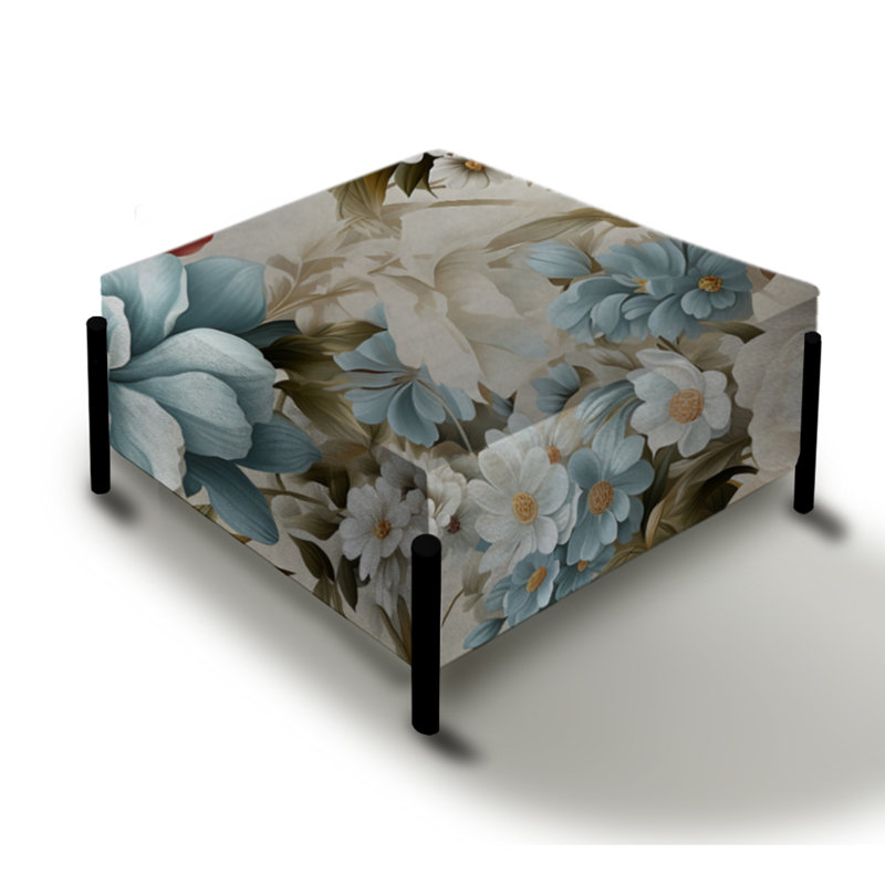 Antique Pastels Boho Accents II - Grand repose-pieds carré floral