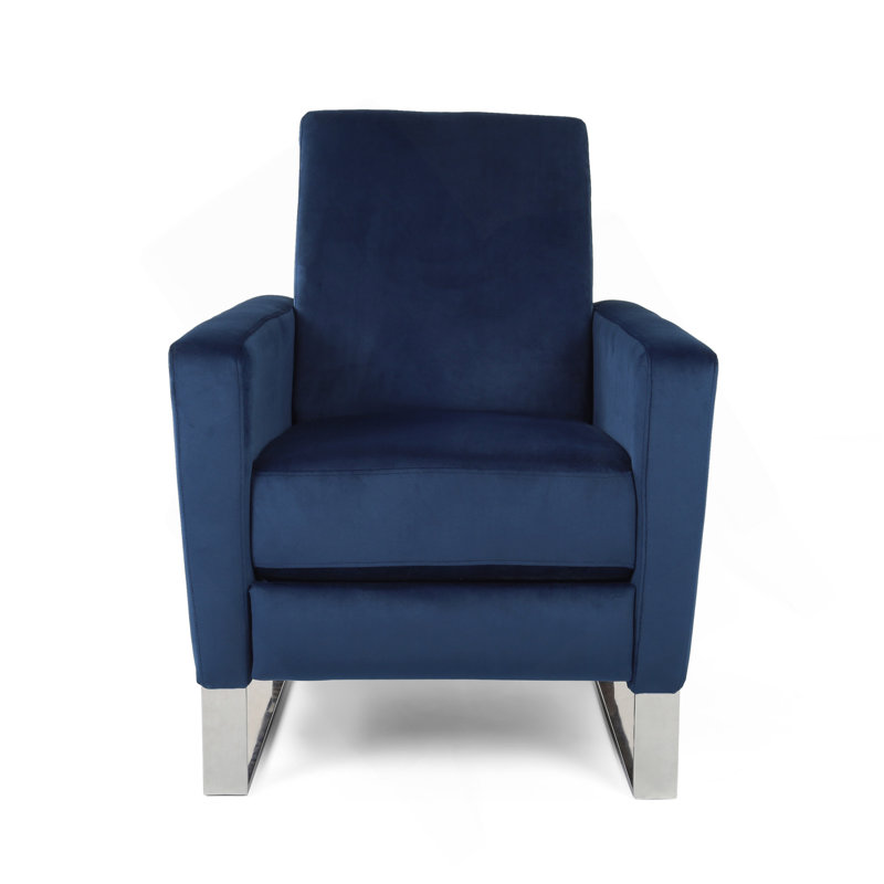 Fauteuil inclinable Arvin, Velours bleu