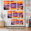 Tableau sur toile tendue représentant un coucher de soleil en montagne (ensemble de 3)-1979394454