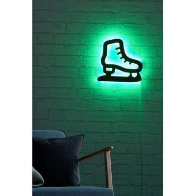 Éclairage décoratif à DEL avec base en panneau de fibres à densité moyenne noir, 9,8 po x 8,3 po | 60 DEL / m, sortie 12 V CC 1 A, cordon de 375 cm, 570 lumens, 3200 K, IP20 | Système de suspension murale intégré, décoration verte élégante pour la décoration intérieure